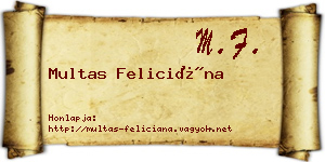 Multas Feliciána névjegykártya